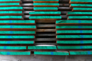 Rough cut and kiln dried lumber